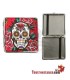 Pitillera metálica Champ Mex Skull and Flowers de 20 cig