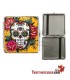 Pitillera metálica Champ Mex Skull and Flowers de 20 cig