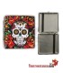 Pitillera metálica Champ Mex Skull and Flowers de 20 cig