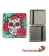 Pitillera metálica Champ Mex Skull and Flowers de 20 cig